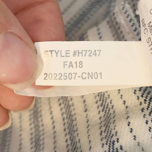 Madewell 26 Emmett Wide Leg Crop Pants Stripe Button Front Edition - Picture 7 of 9